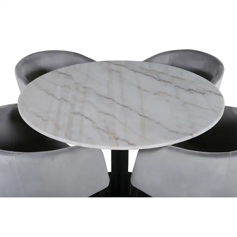 Matgrupp Venture Home med Ester Matbord och 4 Bergen Matstolar i Sammet