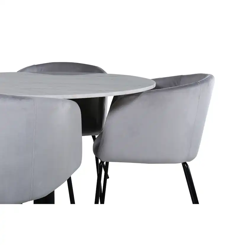 Matgrupp Venture Home med Ester Matbord och 4 Bergen Matstolar i Sammet