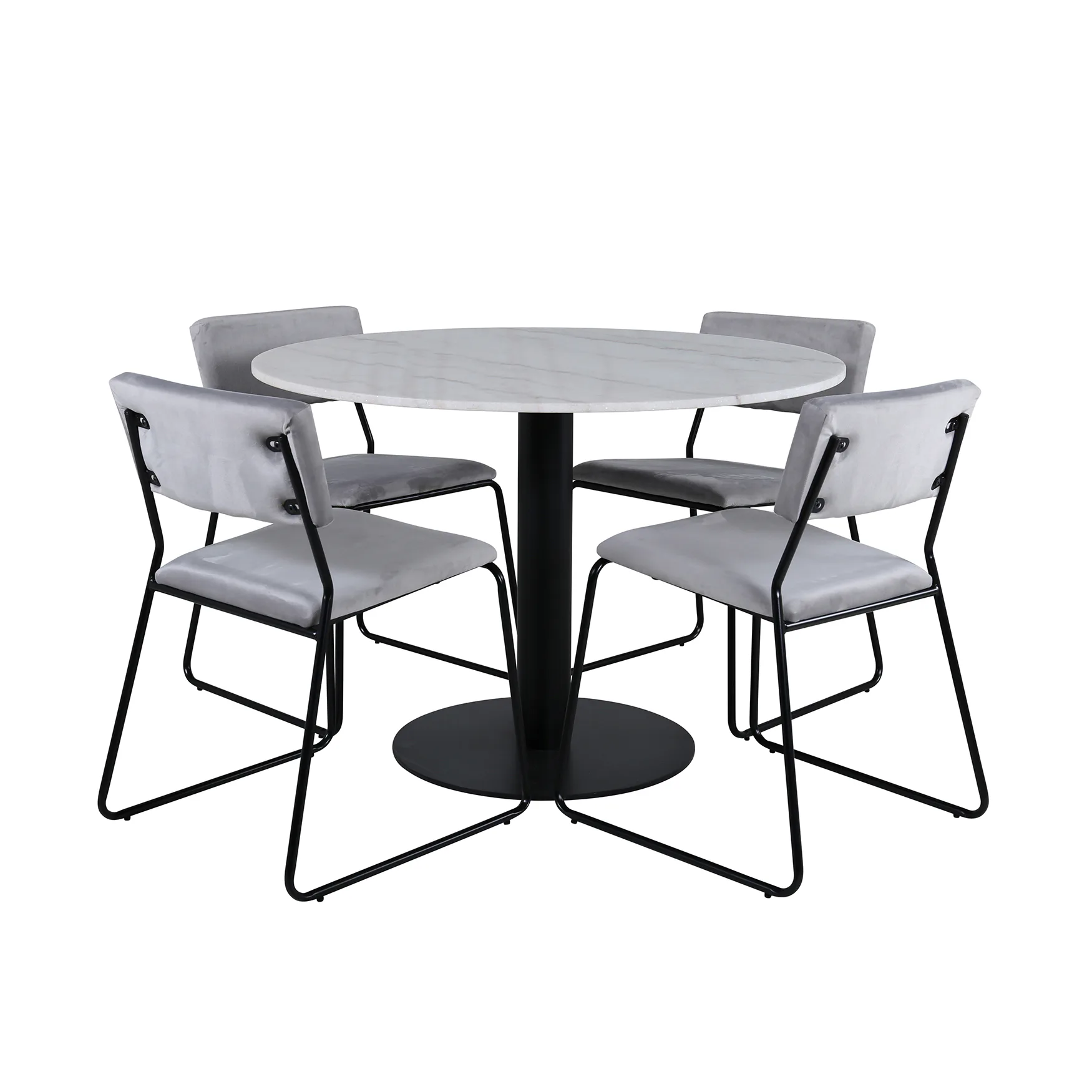 Matgrupp Venture Home med Ester Matbord och 4 Kungshamn Matstolar i Sammet