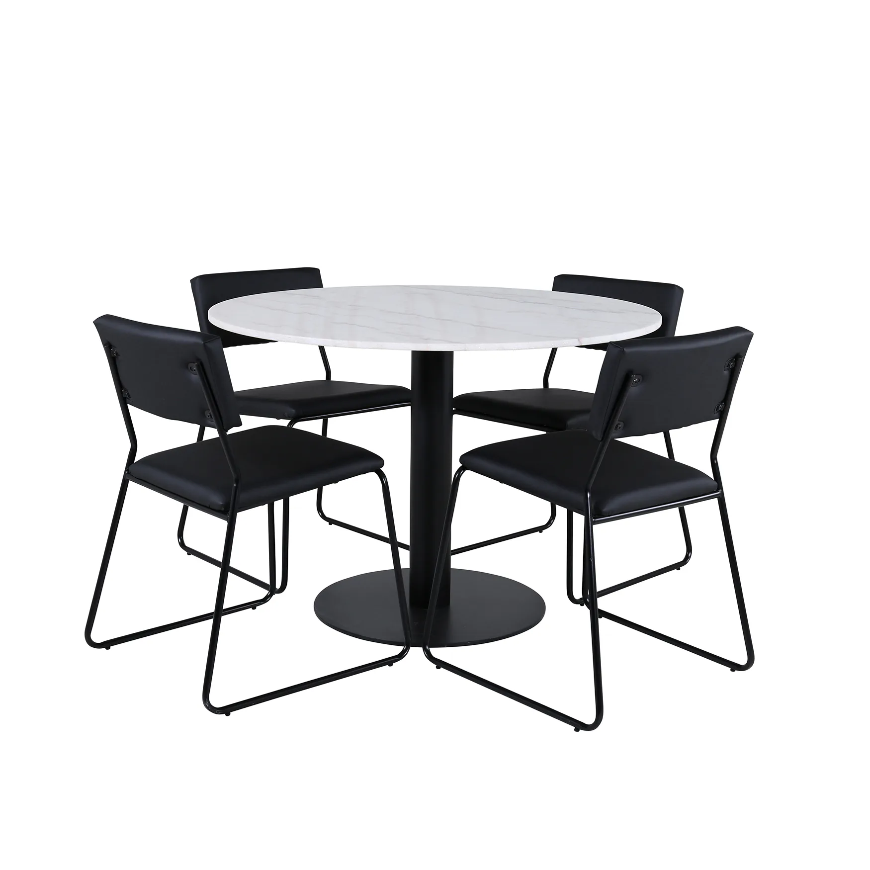 Matgrupp Venture Home med Ester Matbord och 4 Kungshamn Matstolar i Konstläder