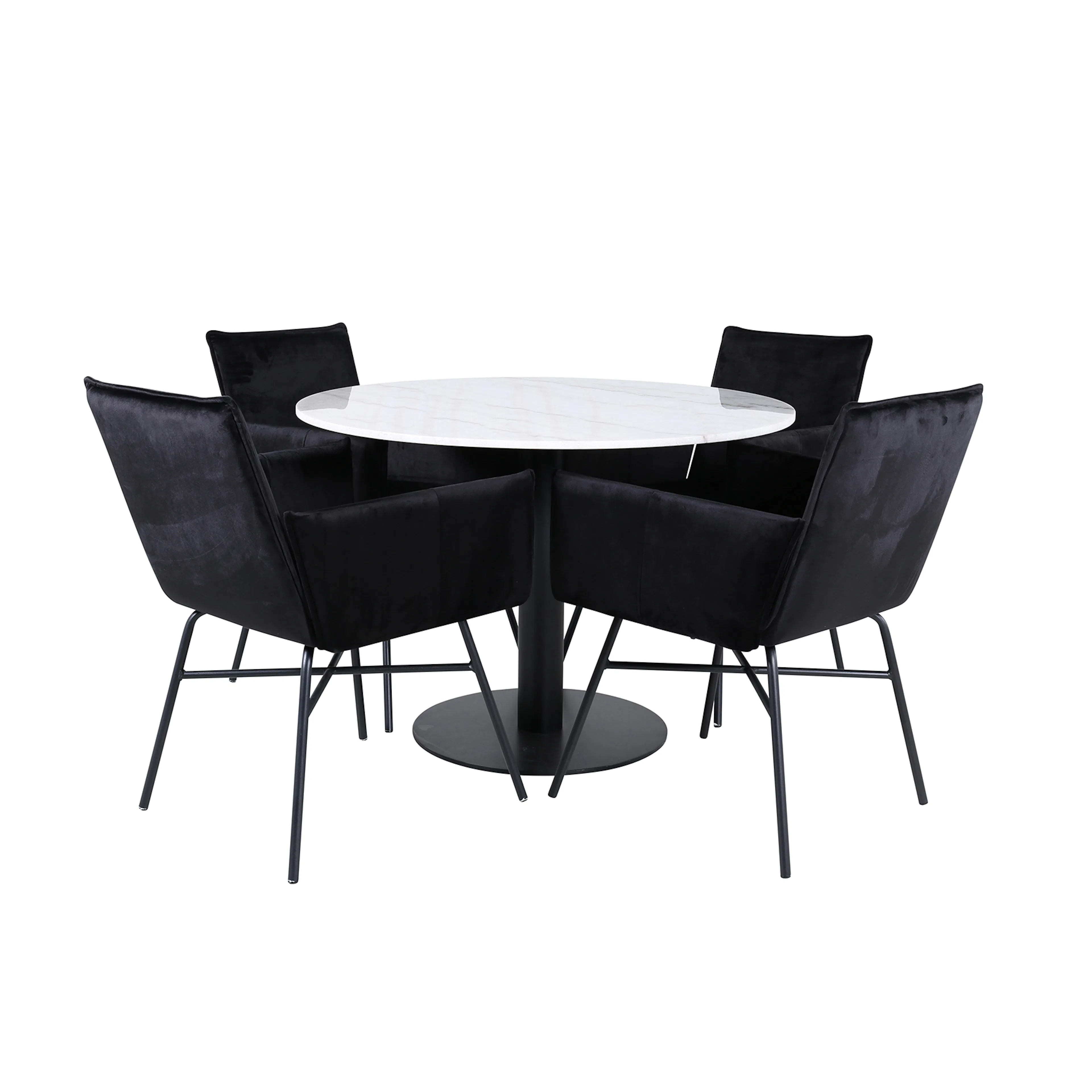 Matgrupp Venture Home med Ester Matbord och 4 Annika Matstolar