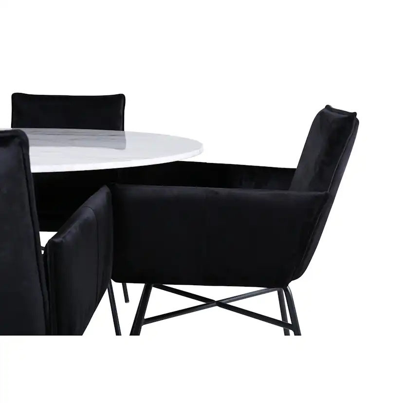 Matgrupp Venture Home med Ester Matbord och 4 Annika Matstolar