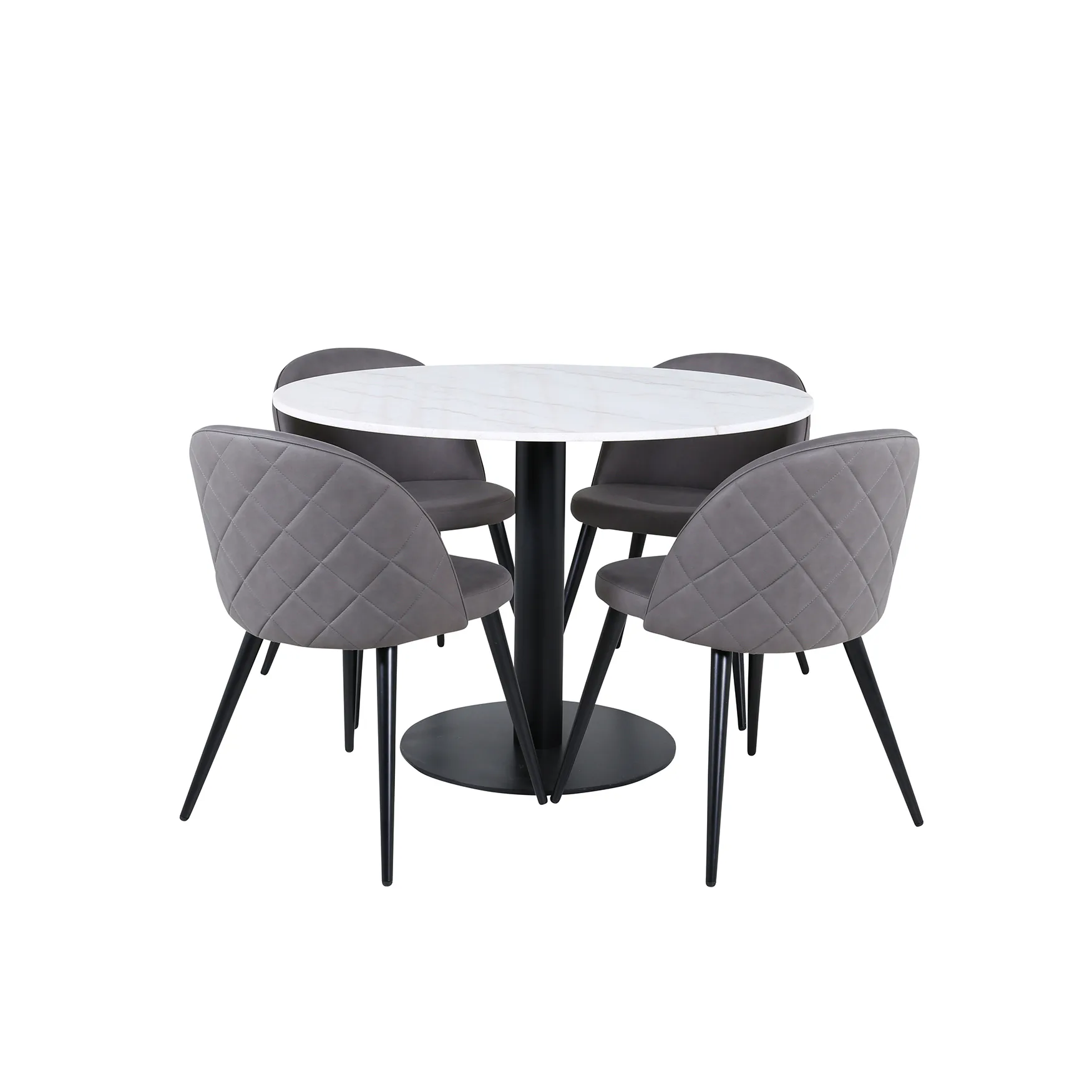 Matgrupp Venture Home med Ester Matbord och 4 Valentina Stitcthes Matstolar