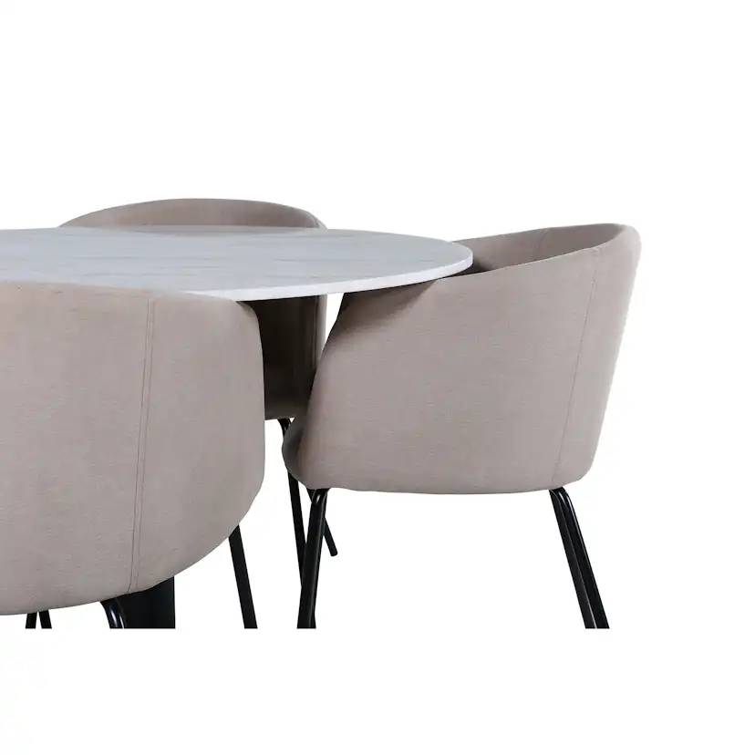 Matgrupp Venture Home Estelle Ø106 cm med 4 Berit Stolar