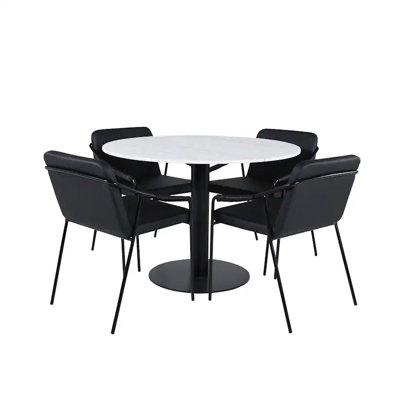 Matgrupp Venture Home med Ester Matbord och 4 Tjärö Matstolar