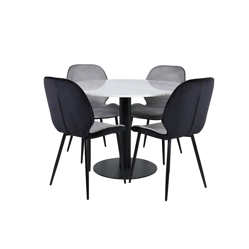 Matgrupp Venture Home Estelle Ø106 cm med 4 Emma Stolar