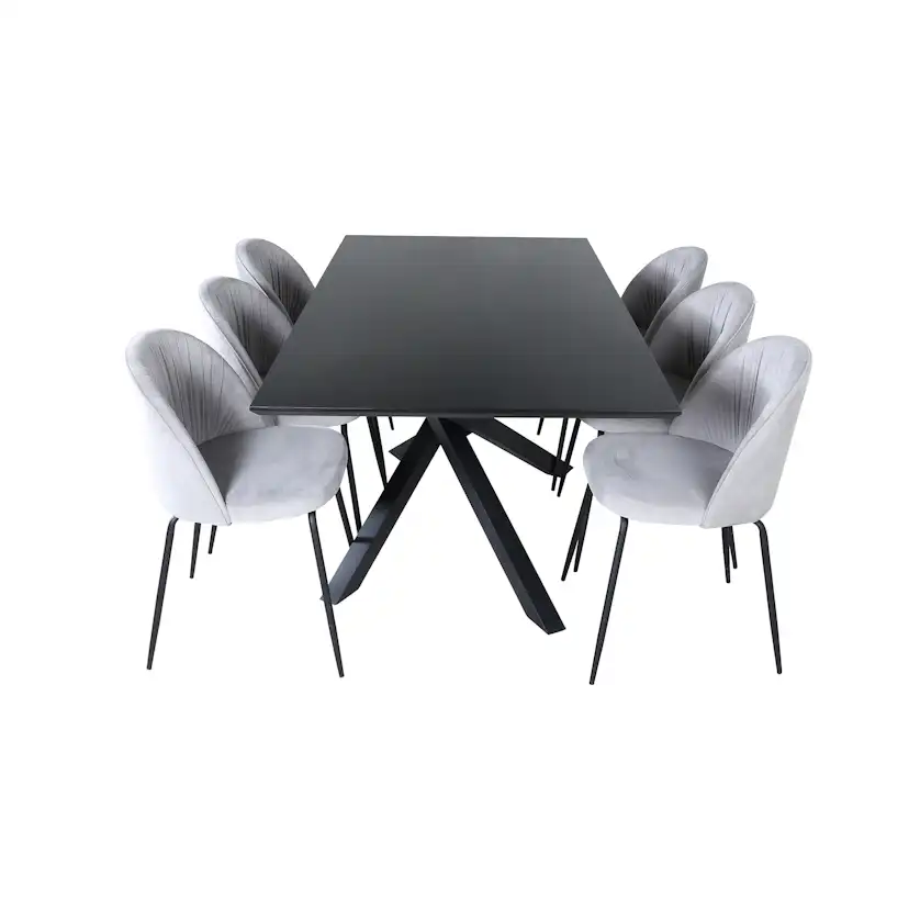 Matgrupp Venture Home med Piata Matbord och 6 Wrigley Matstolar