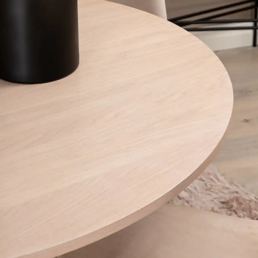 Matgrupp Venture Home Bianca Rund Benvit med 4 Pobbie Stolar