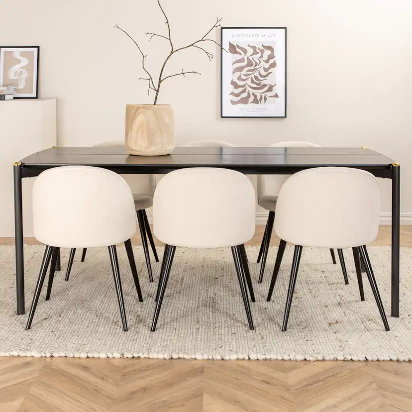 Matgrupp Venture Home Paris matbord och Valentina matstol