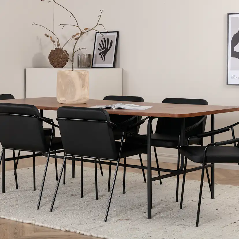 Matgrupp Venture Home Chicago matbord och Tjärö matstol Brun