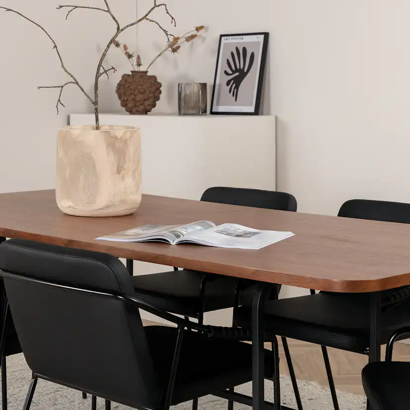 Matgrupp Venture Home Chicago matbord och Tjärö matstol Brun