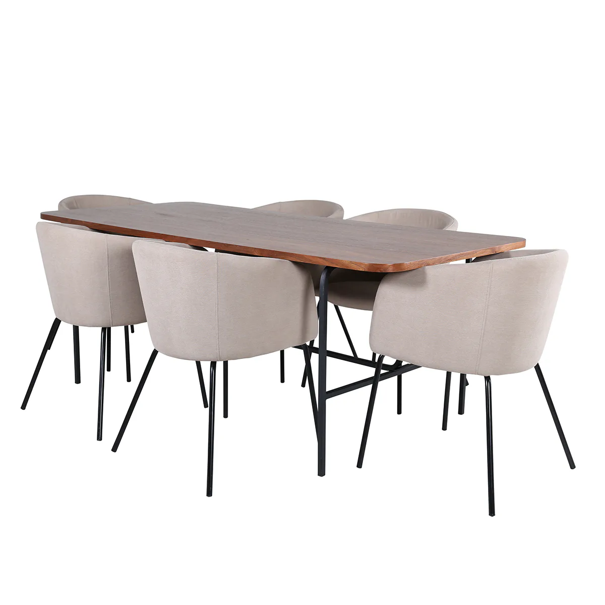 Matgrupp Venture Home Chicago matbord och Bergen matstol Brun