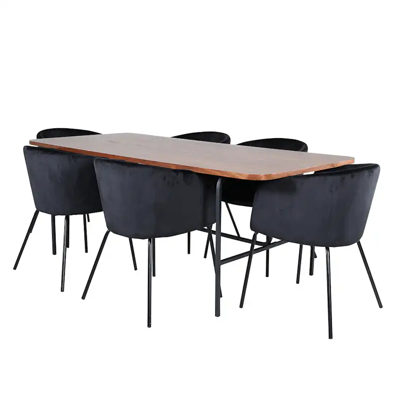 Matgrupp Venture Home Chicago matbord och Bergen matstol Brun