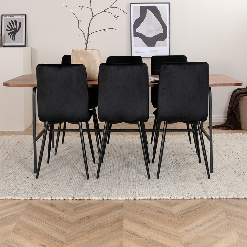 Matgrupp Venture Home Chicago matbord och Walerina matstol Brun