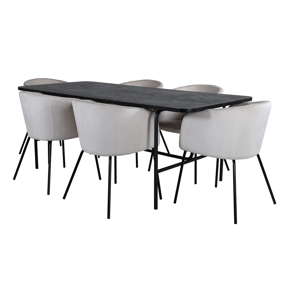 Matgrupp Venture Home Chicago matbord och Bergen matstol Svart