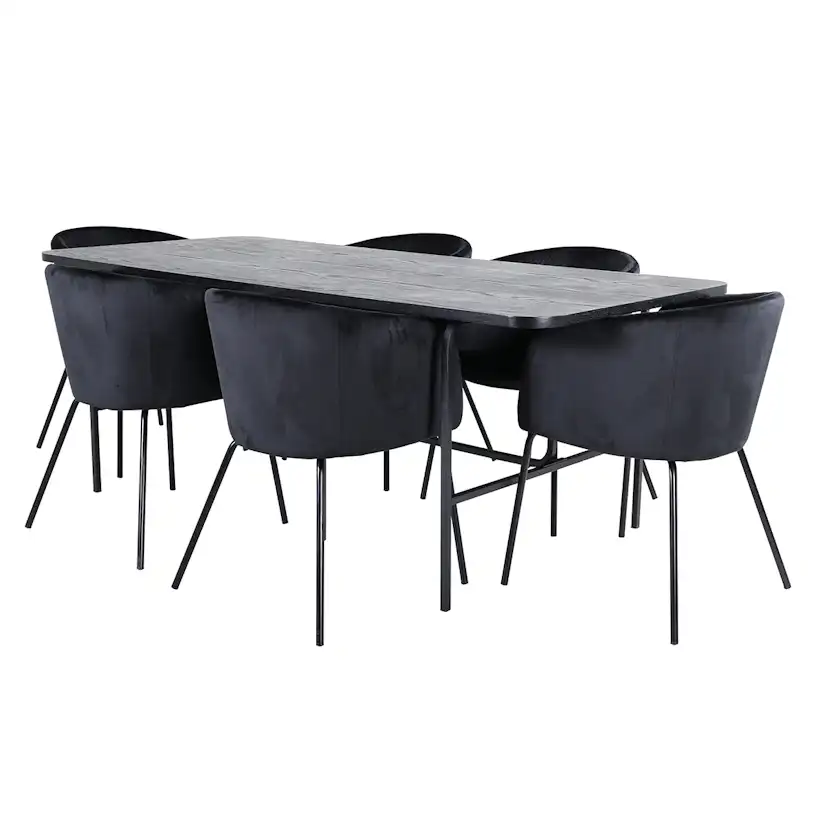 Matgrupp Venture Home Chicago matbord och Bergen matstol Svart