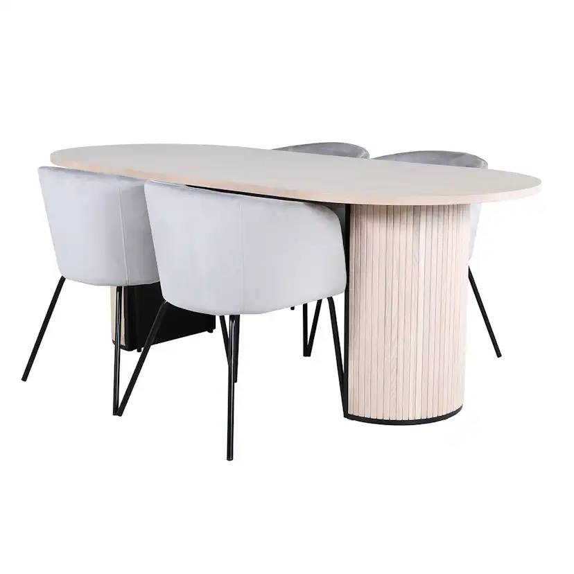 Matgrupp Venture Home Bianca matbord och Bergen matstol