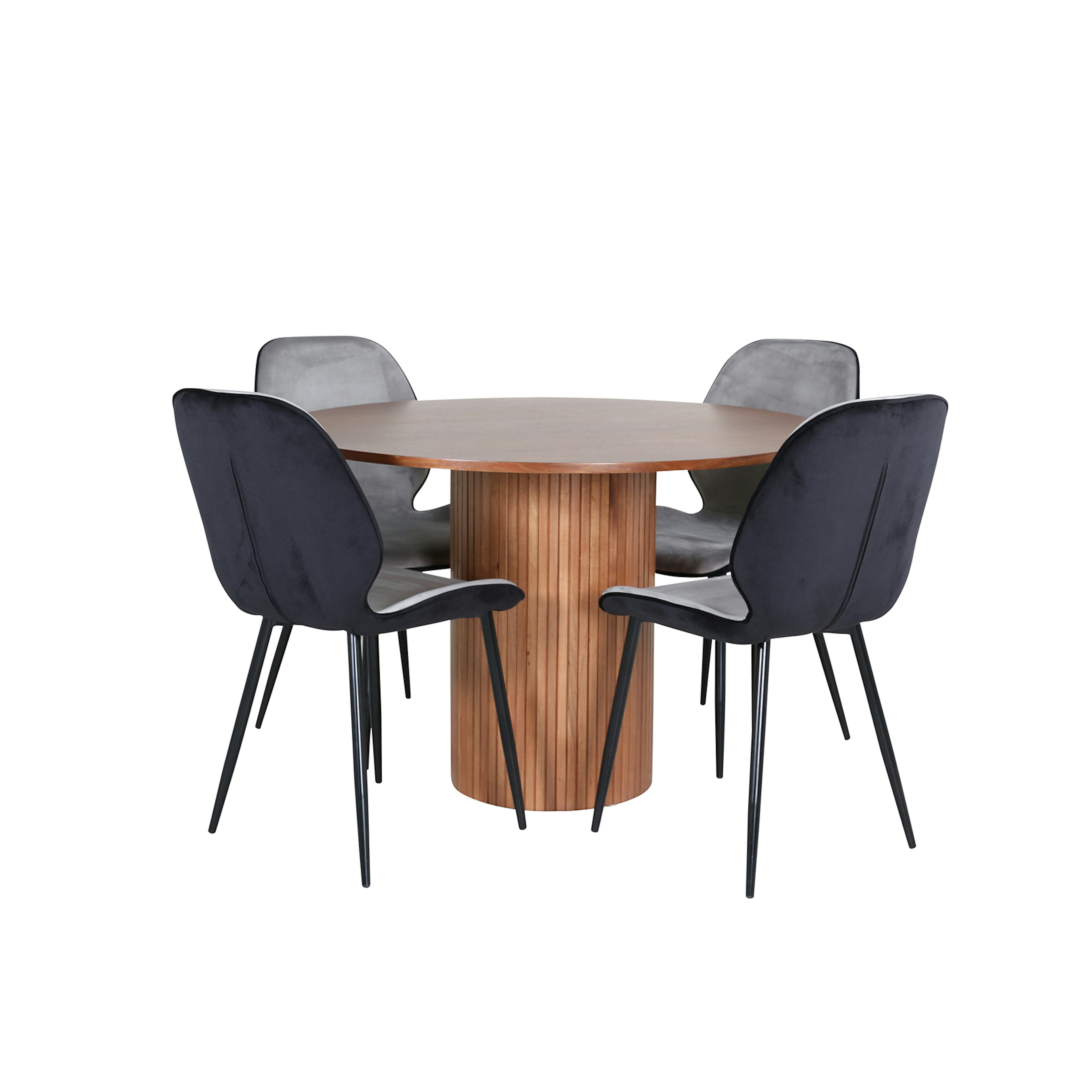 Valnöt/Ljusgrå/Svart