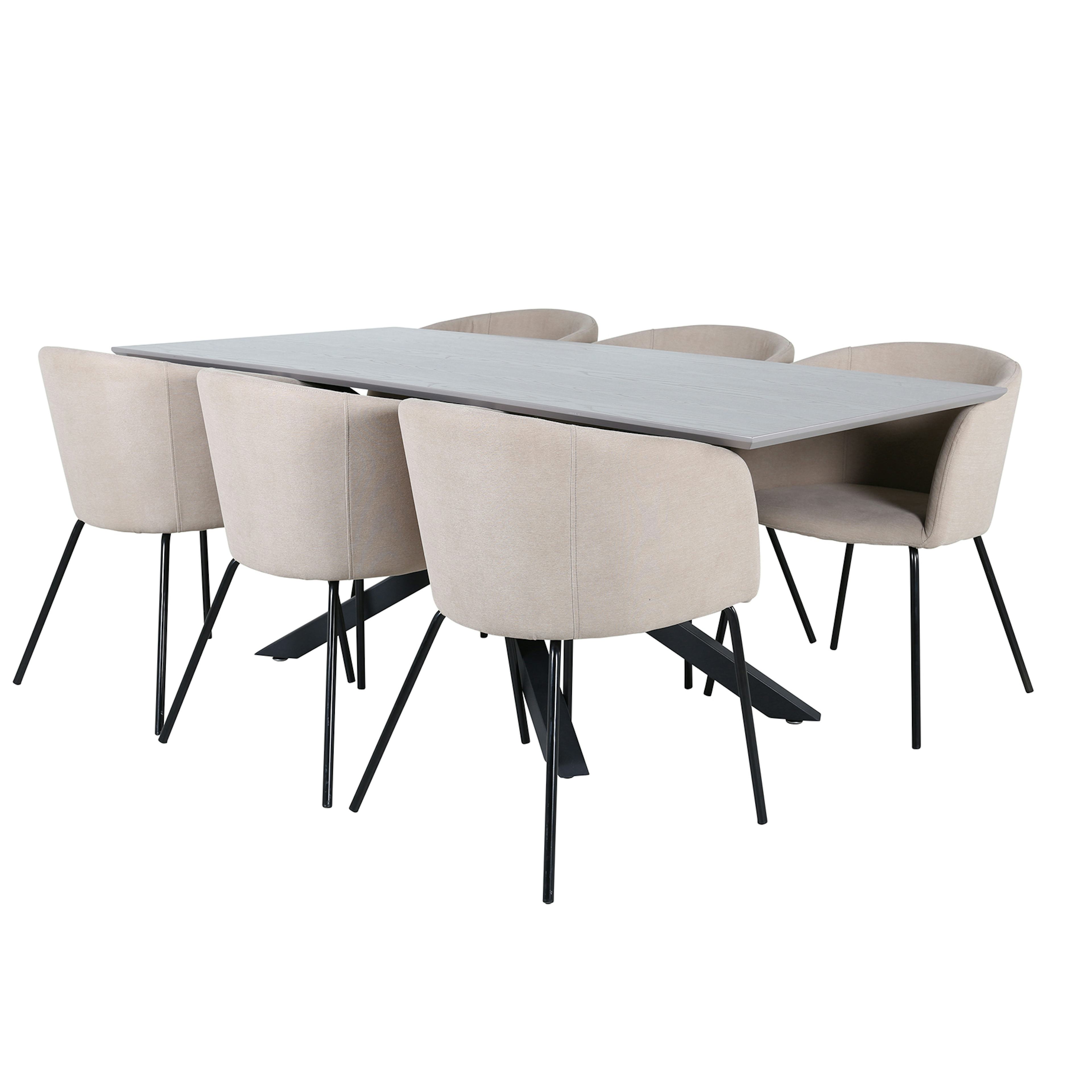 Matgrupp Venture Home med Piata Matbord och 6 Bergen Matstolar