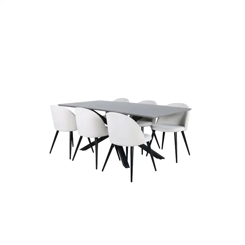 Matgrupp Venture Home med Piata Matbord och 6 Valentina Matstolar