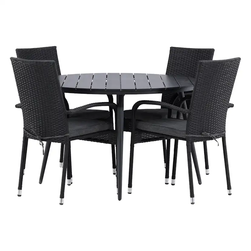 Matgrupp Utomhus Venture Home Break Ø120 med 4 Anna KarmTrädgårdsstolar