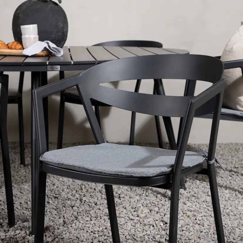 Matgrupp Venture Home Break Ø150 med 6 Slit Stapelstolar