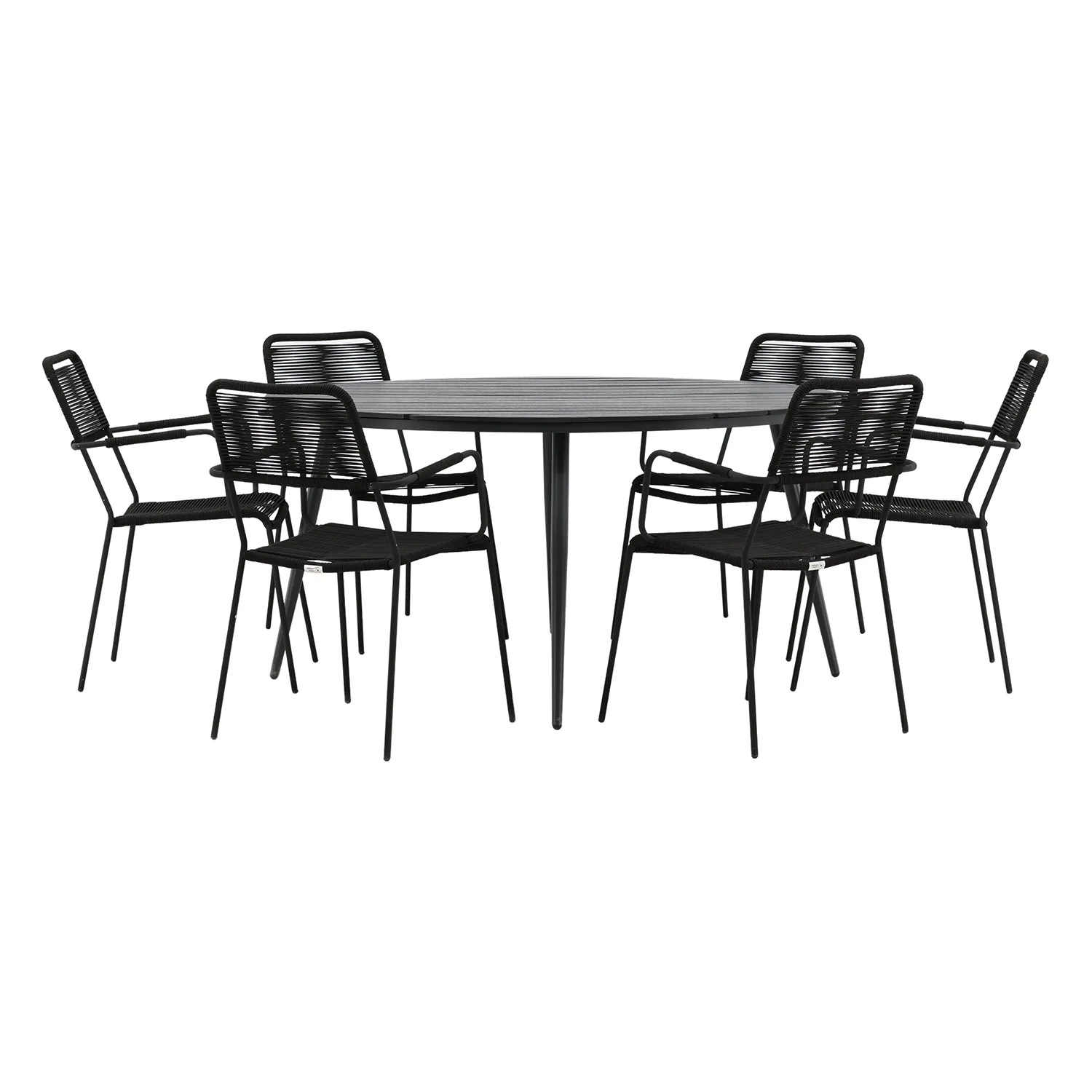 Matgrupp Venture Home Break Ø150 med 6 Lindos Karmstolar