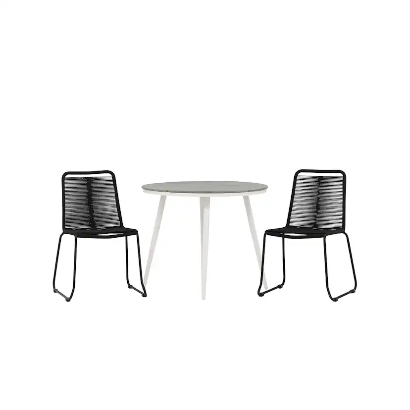 Cafégrupp Venture Home Break Ø90 cm med 2 Lindos Trädgårdsstolar Utomhus