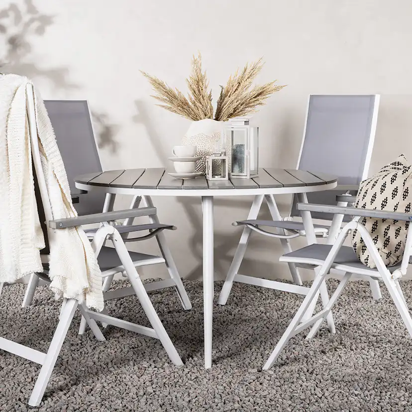 Matgrupp Venture Home Break Ø120 cm med 4 Albany Stolar