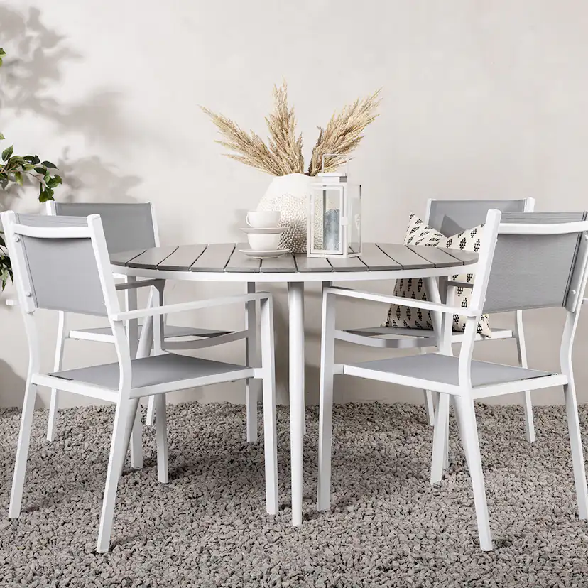 Matgrupp Venture Home Break Ø120 cm med 4 Copacabana Stolar