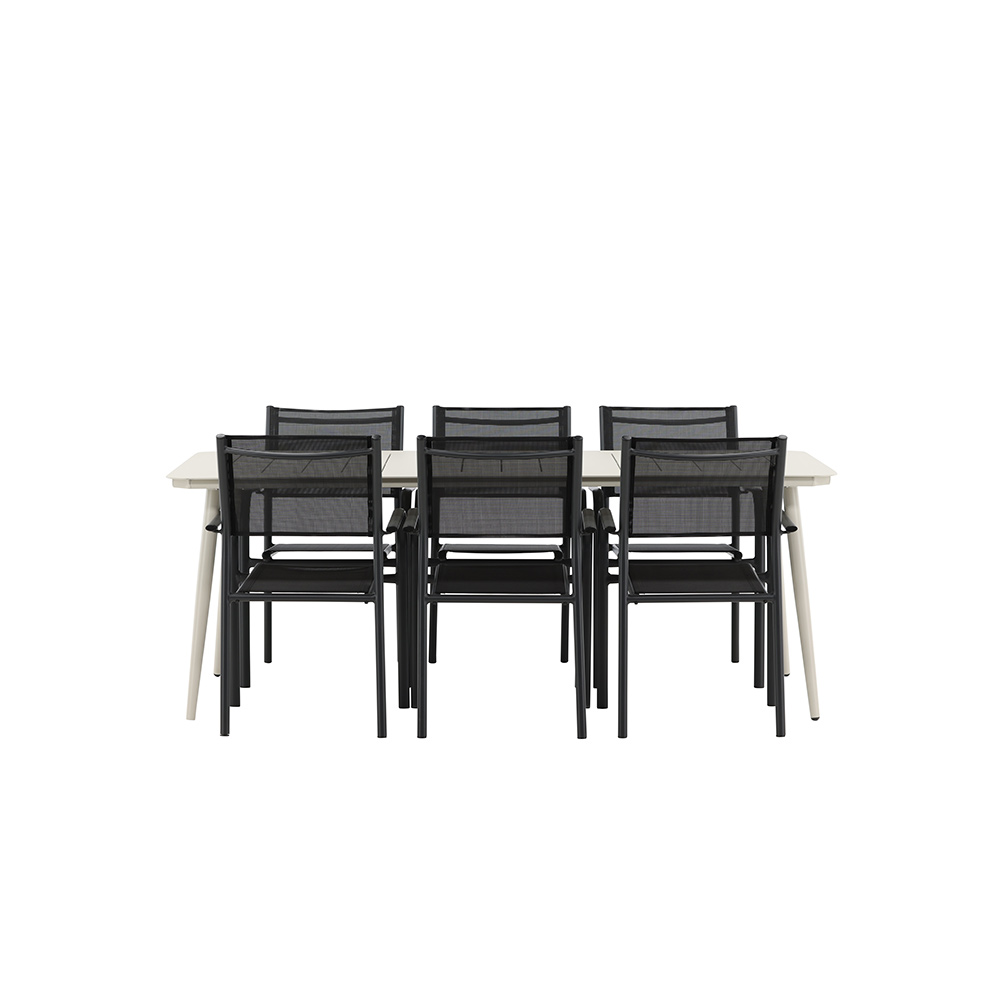 Matgrupp Venture Home Lina med 6 Santorini Stolar