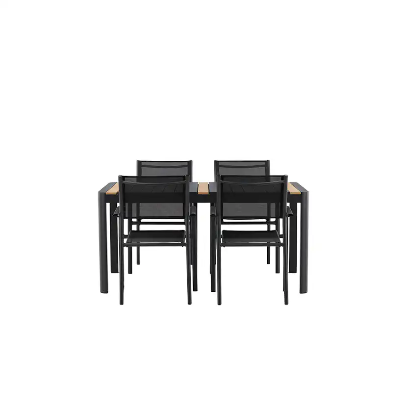 Matgrupp Utomhus Venture Home Togo med 4 Santorini Trädgårdsstolar