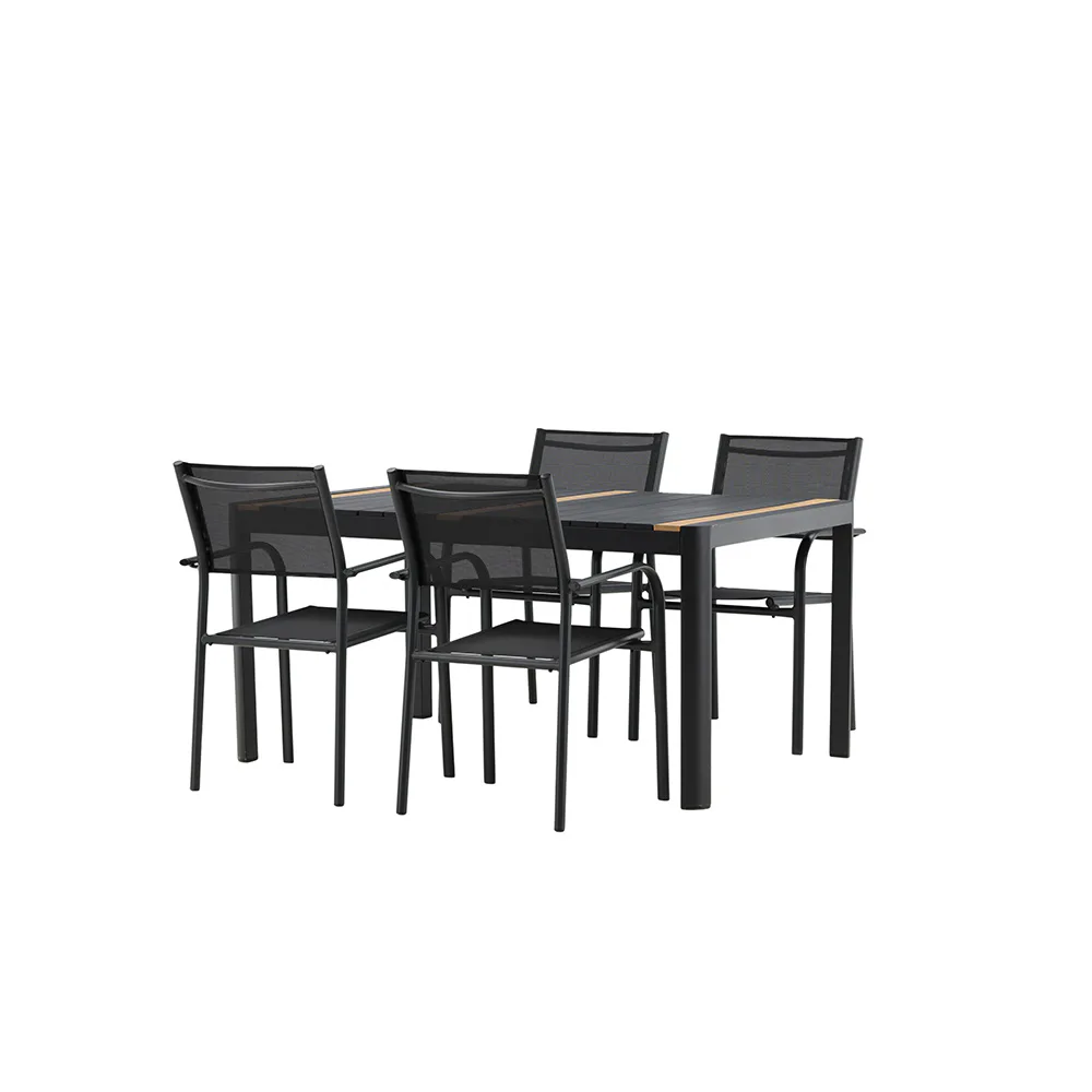 Matgrupp Utomhus Venture Home Togo med 4 Santorini Trädgårdsstolar