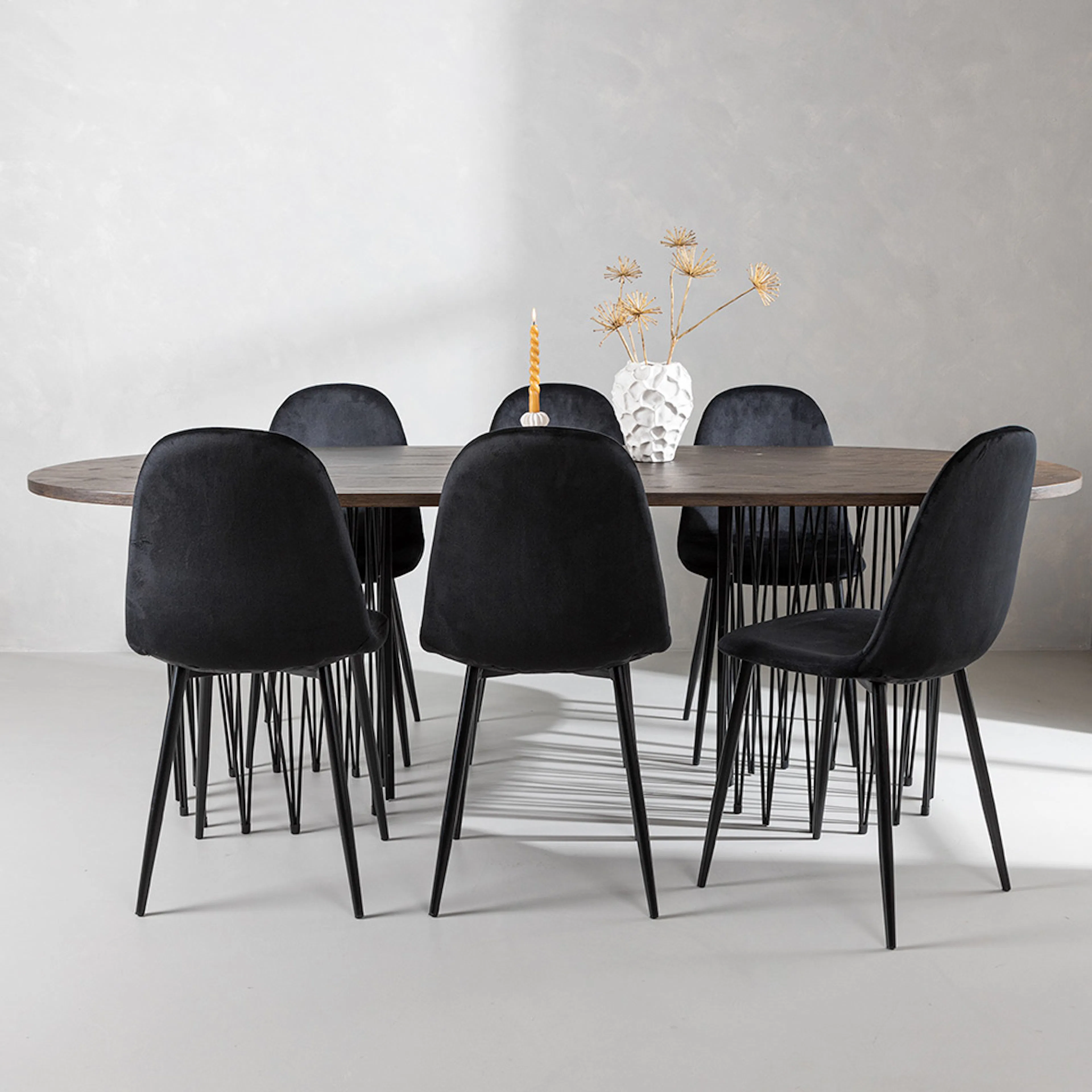 Matgrupp Venture Home Stone med 6 Polar Stolar Sammet