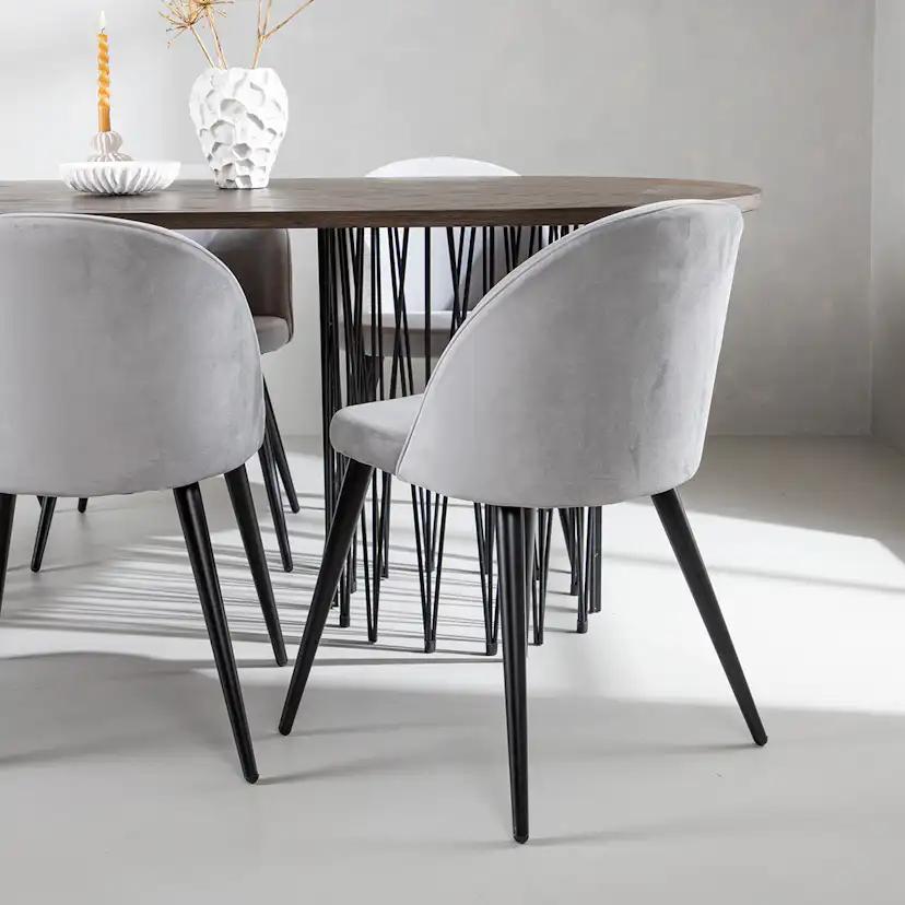 Matgrupp furniture/fashion Stone med 6 Velvet Stolar