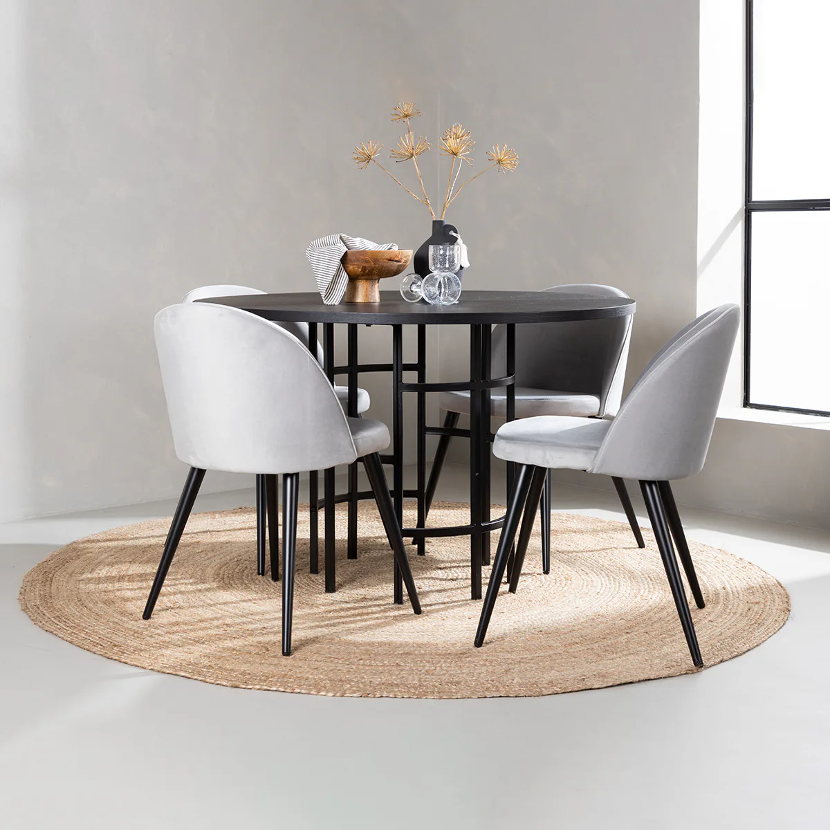 Matgrupp Venture Home Copenhagen med 4 Velvet Stolar