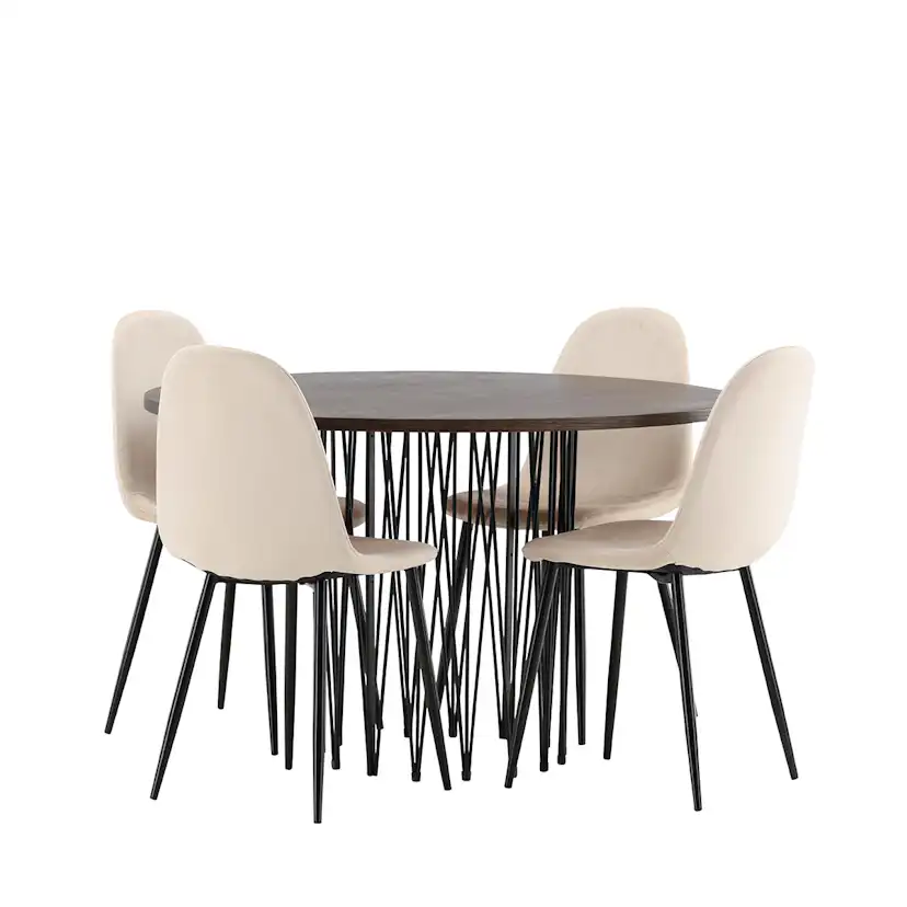 Matgrupp Venture Home Stone med 4 Polar Stolar Sammet