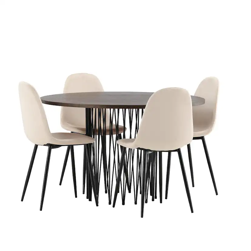 Matgrupp Venture Home Stone med 4 Polar Stolar Sammet