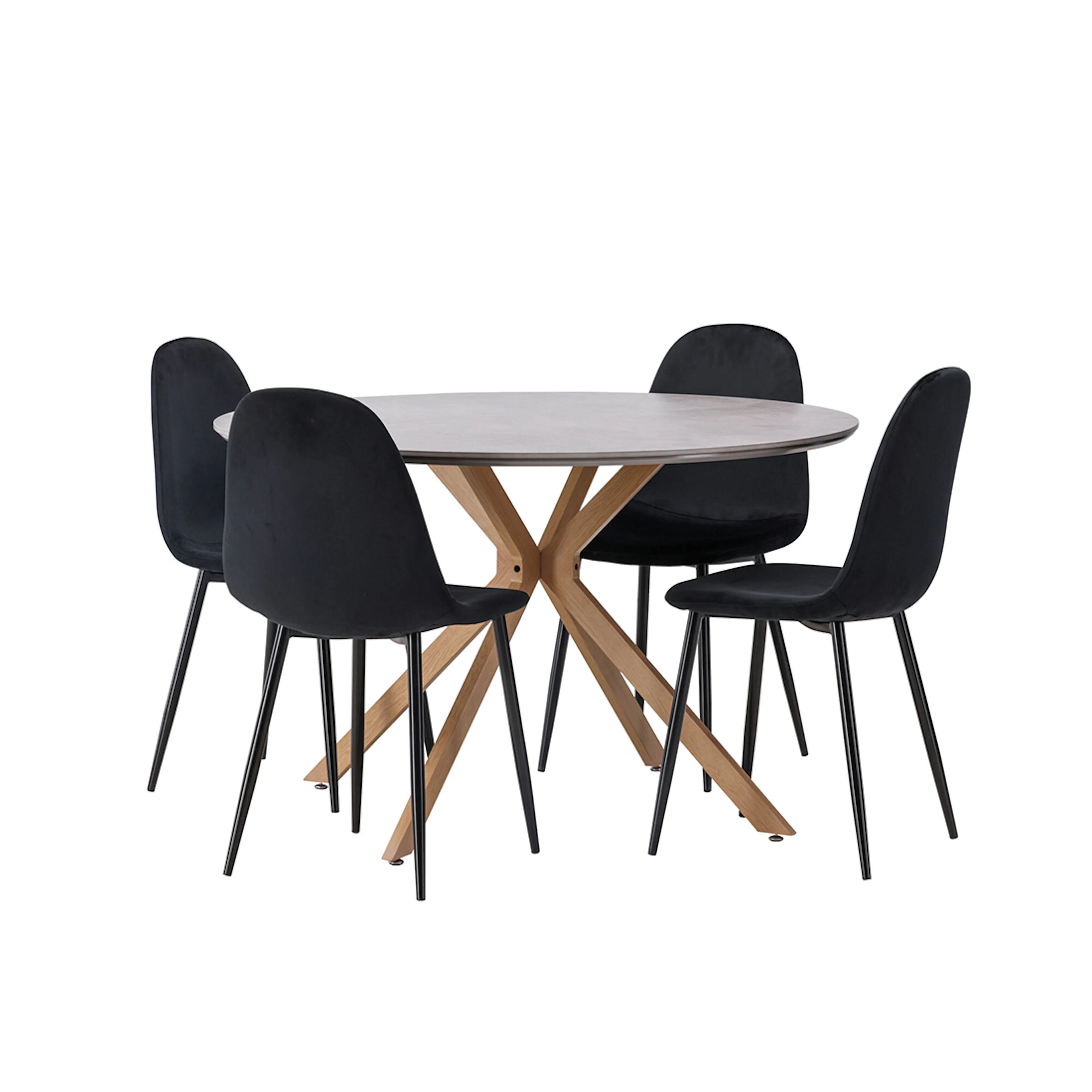 Matgrupp Venture Home Piazza Ø120 cm med 4st Polar Matstolar