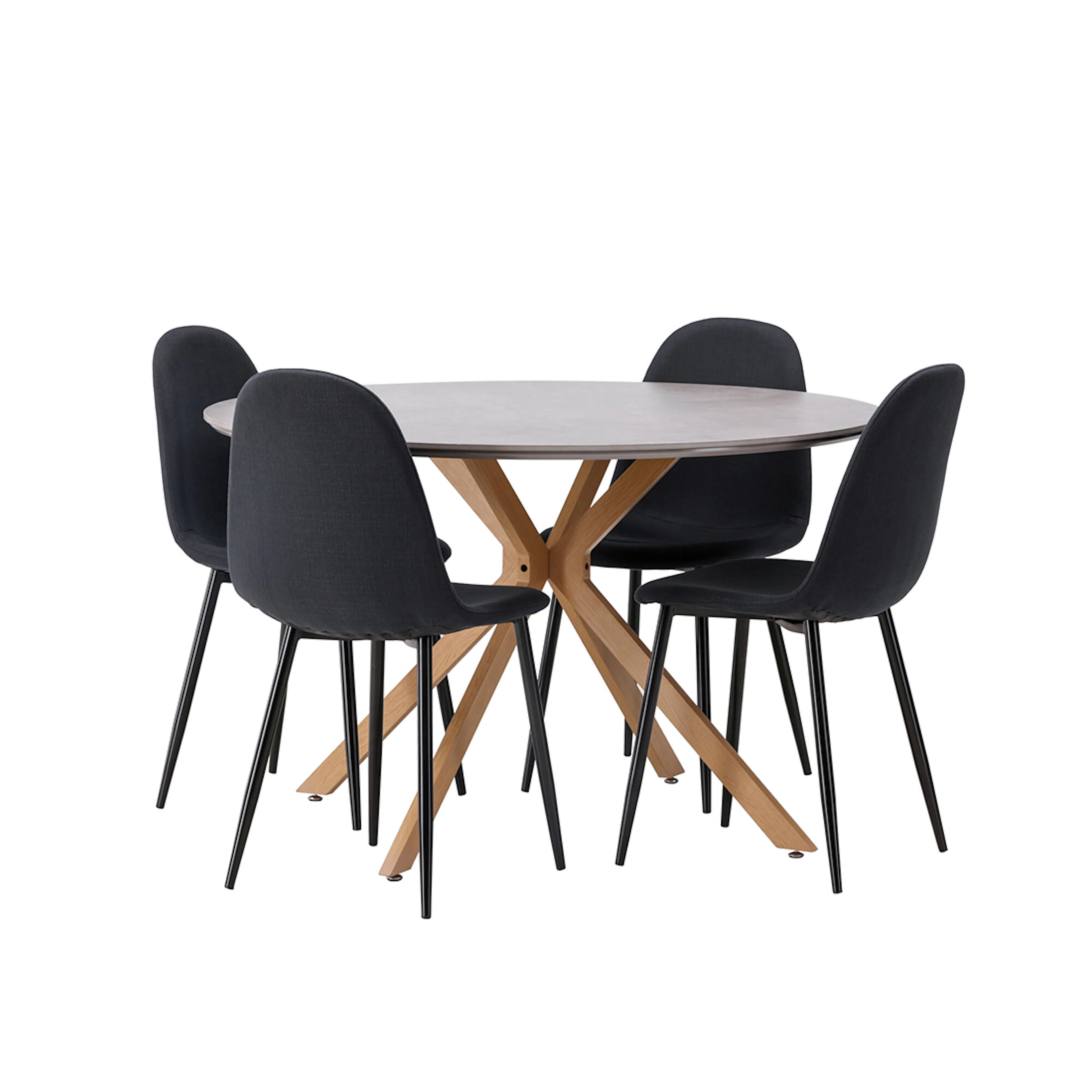 Matgrupp Venture Home Piazza Ø120 cm med 4st Polar Matstolar