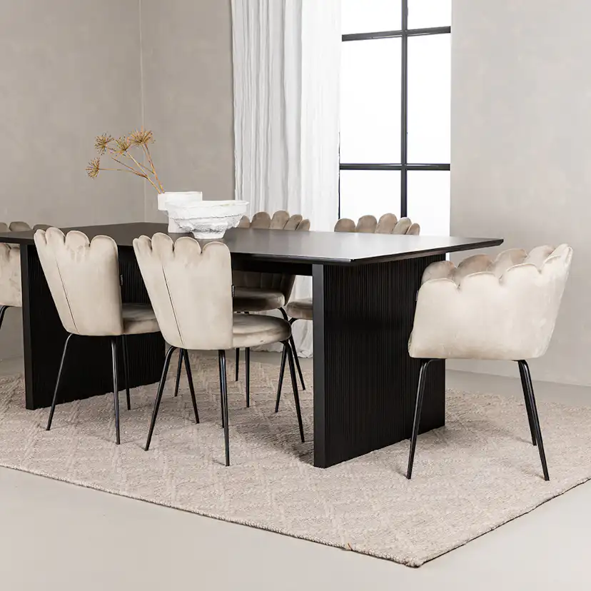 Matgrupp Venture Home Vail med 4 Limhamn Light Stolar