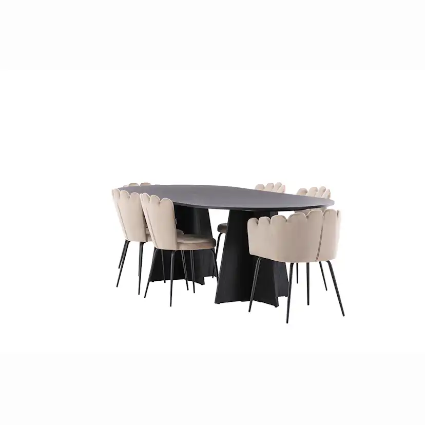 Matgrupp Venture Home Bootcut med 4 Limhamn Light Stolar