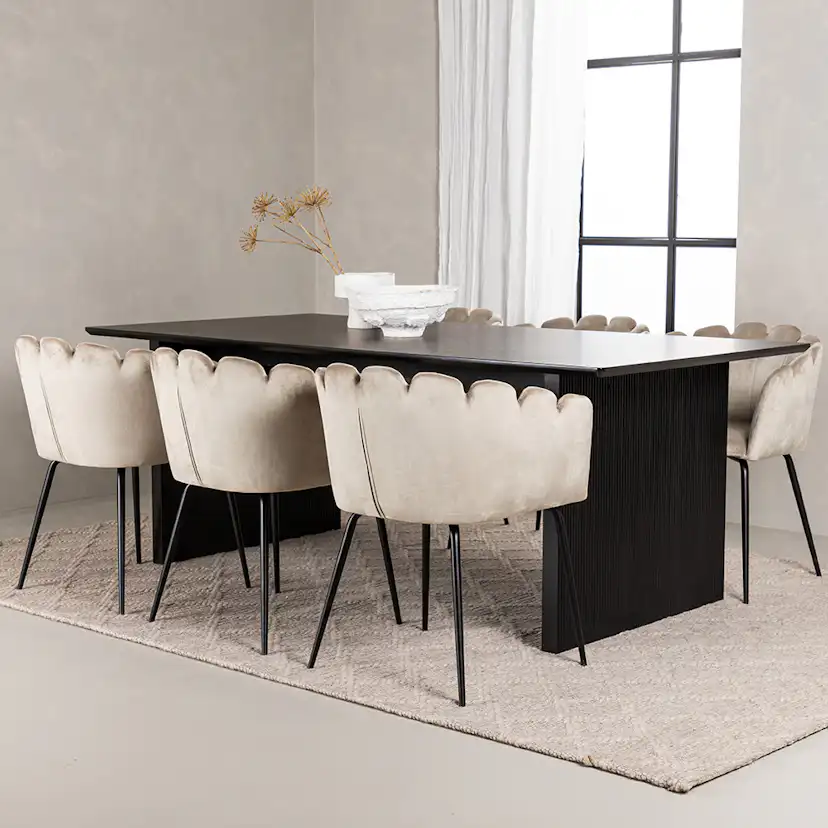 Matgrupp Venture Home Vail med 6 Limhamn Stolar