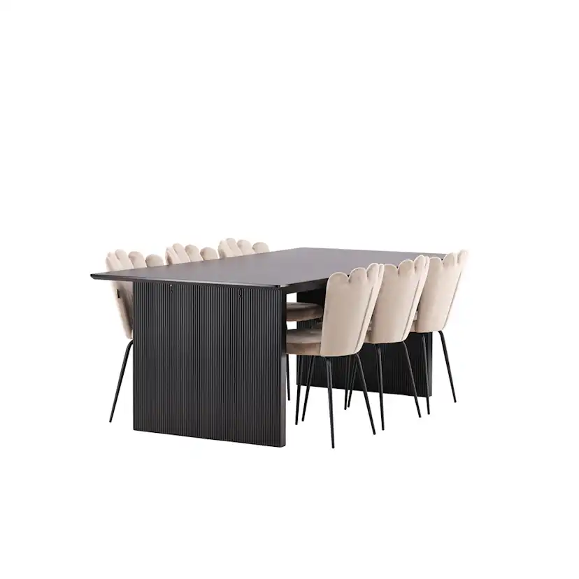 Matgrupp Venture Home Vail med 6 Limhamn Light Stolar