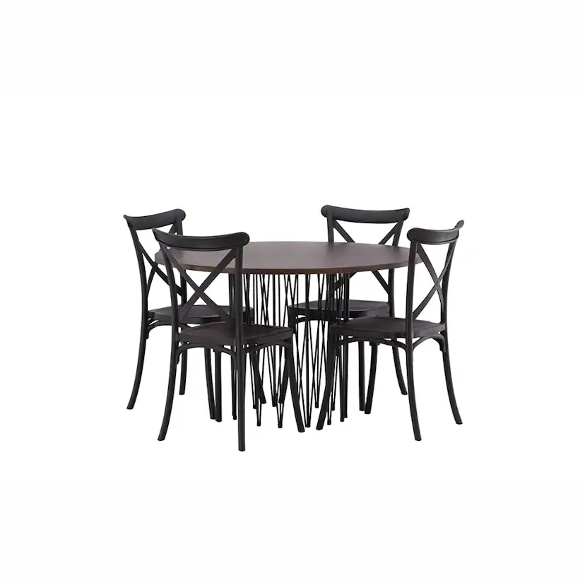 Matgrupp furniture/fashion Stone Rund med 4 Crosett Stolar