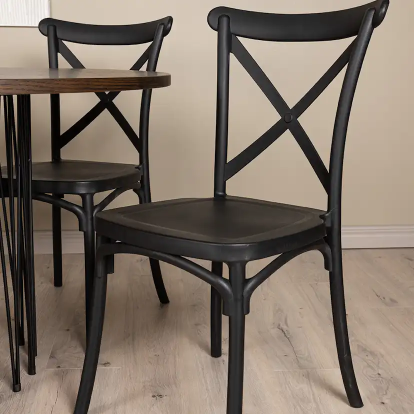 Matgrupp furniture/fashion Stone Rund med 4 Crosett Stolar