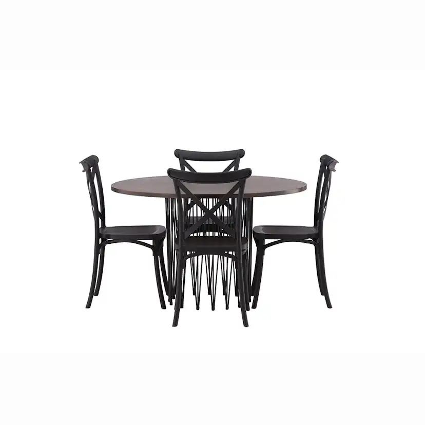 Matgrupp furniture/fashion Stone Rund med 4 Crosett Stolar