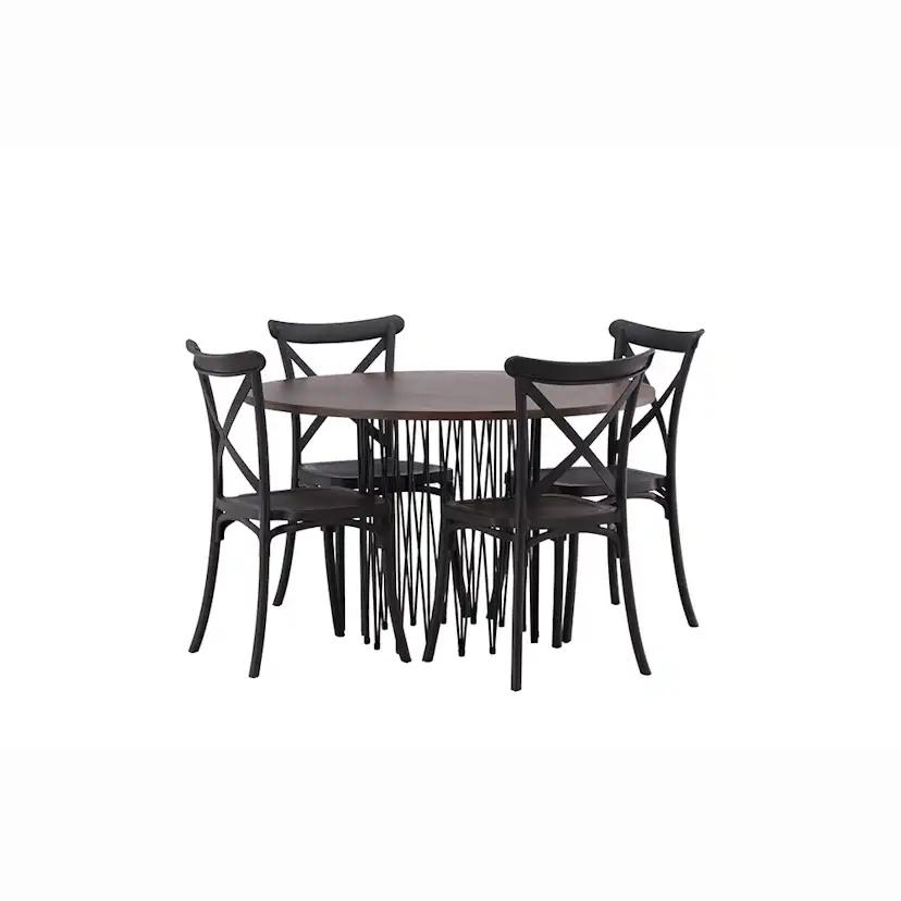 Matgrupp furniture/fashion Stone Rund med 4 Crosett Stolar