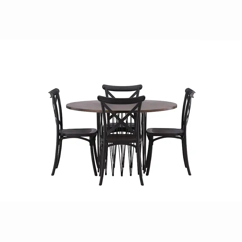 Matgrupp furniture/fashion Stone Rund med 4 Crosett Stolar