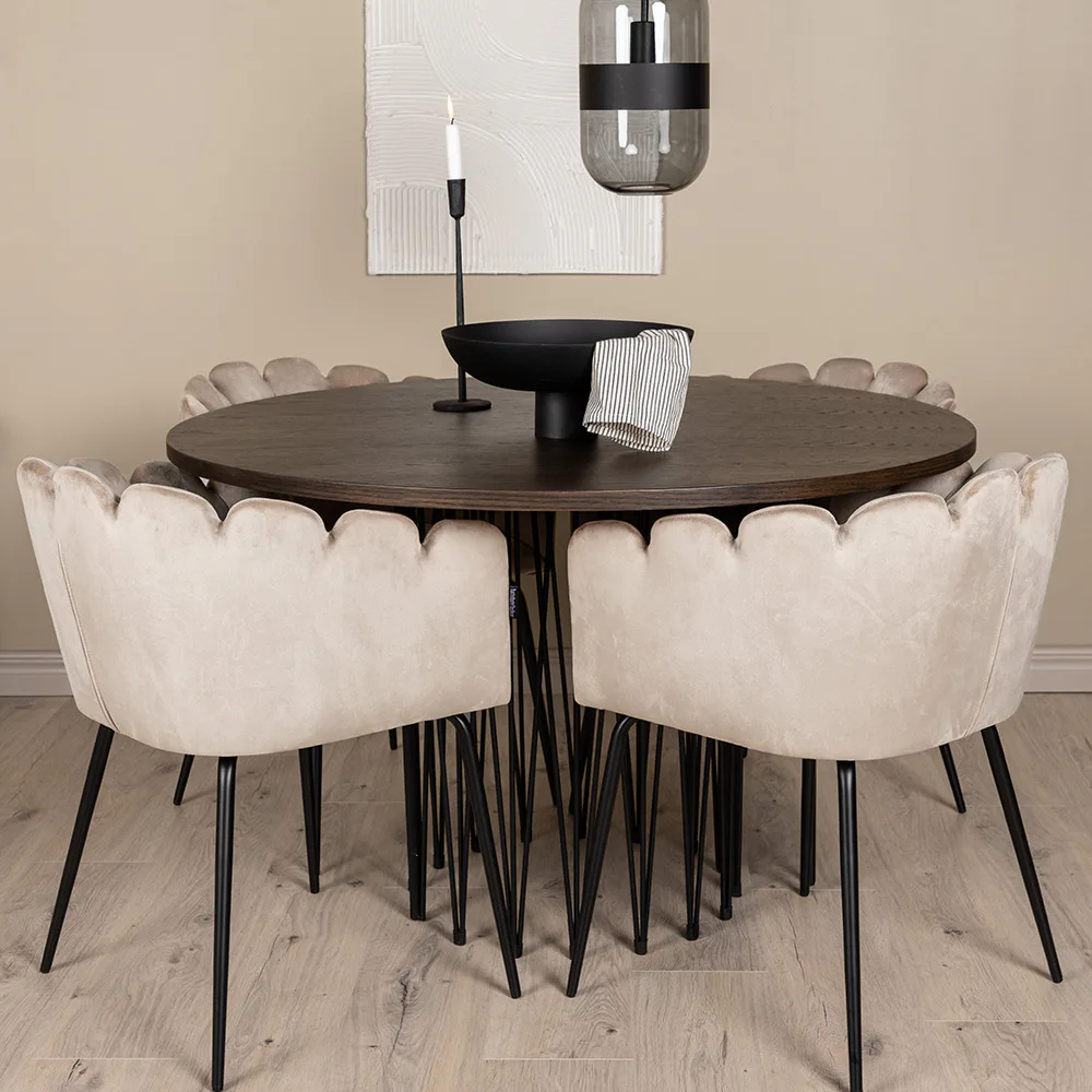 Matgrupp furniture/fashion Stone med 4 Limhamn Stolar Runt